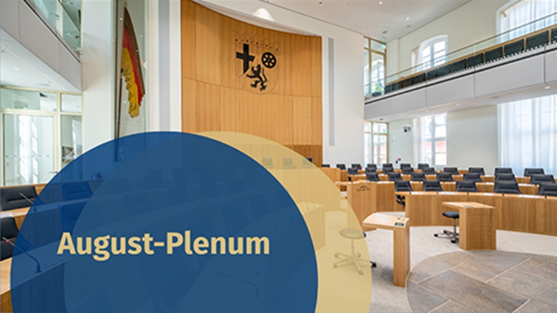 Symbolbid: Ausschnitt aus dem Plenarsaal des Deutschhauses. August-Plenum