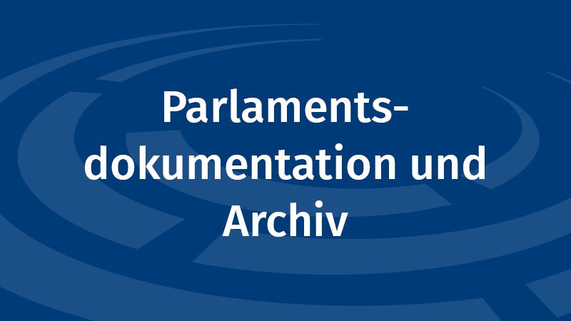 Symbolbild: Logo des Landtags mit Schriftzug Parlanmentdokumentation und Archiv