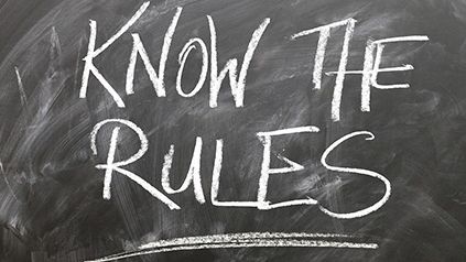 Know the Rules - zu Deutsch: "Kenne die Regeln"