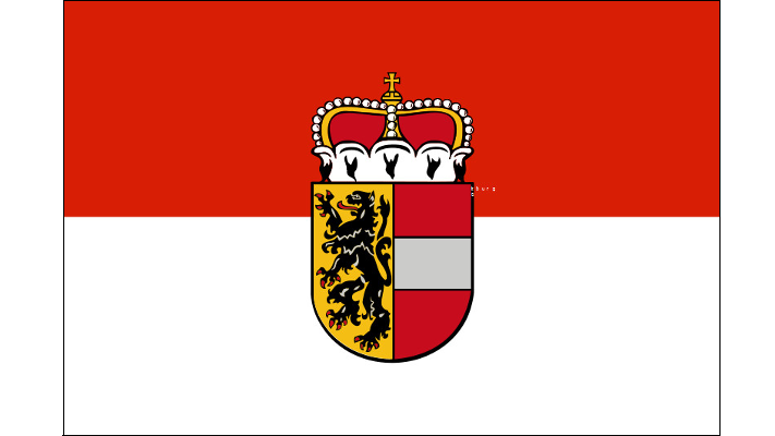 Flagge des Bundeslandes Salzburg in Österreich